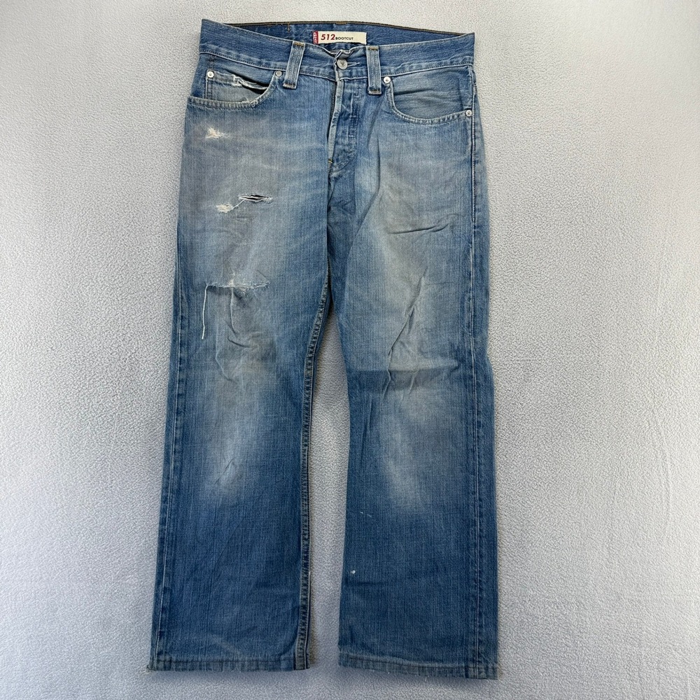 Vintage Levis Jeans Mens 30x32 fits 31x28 Blue 512 Bootcut Denim Whisker y2k
